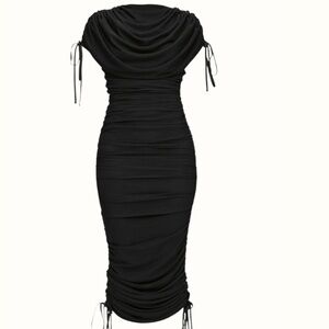 Andrea Iyamah Black Ruched Dress